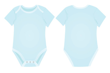 Blue baby boy bodysuit. vector illustration