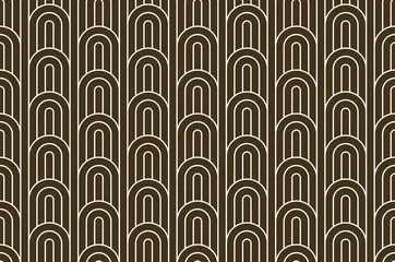 Wallpaper murals Art deco Stripy vector seamless pattern with woven lines, geometric abstract background, stripy net, optical maze, web network. Black and white design.