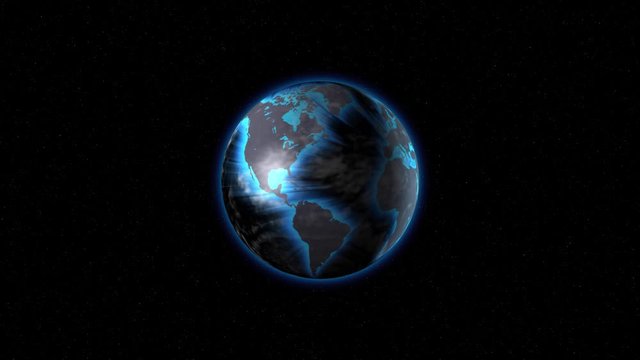 Shining Continents of the Earth through the clouds