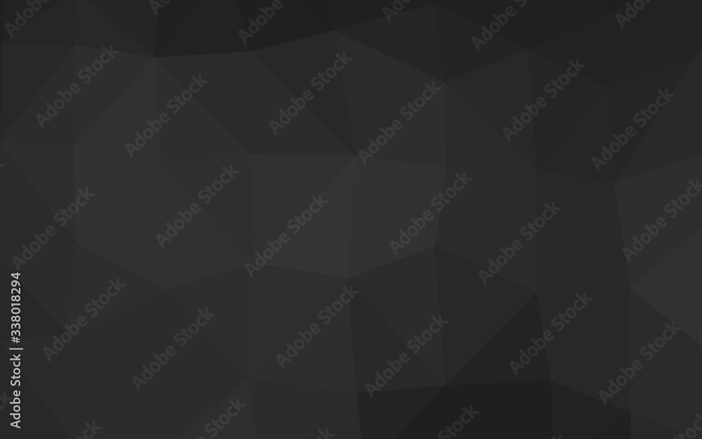 Poster dark silver, gray vector shining triangular pattern. colorful illustration in abstract style with gr