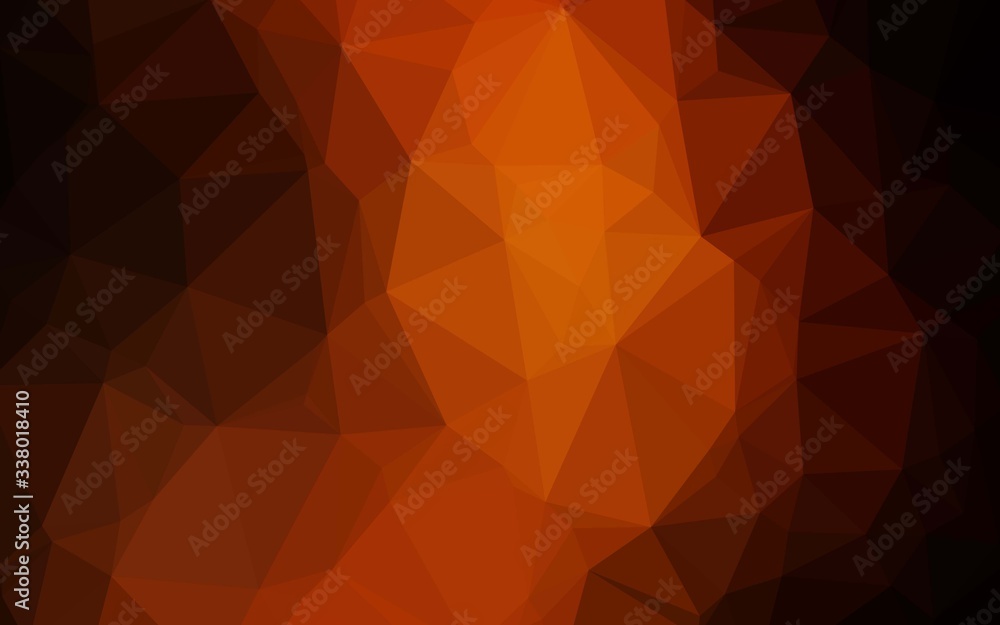 Fototapete Dark Yellow, Orange vector polygon abstract layout. Modern geometrical abstract illustration with gradient. The template can be used as a background for cell phones.