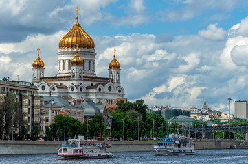 Cathedral of Christ the Saviour on a warm summer day against a stormy sky