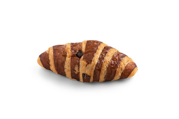 chocolate Croissant on white background 