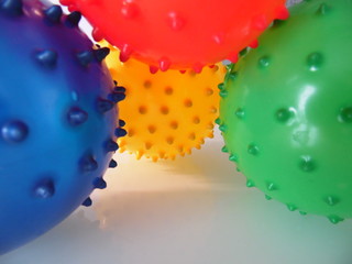 colorful balls with spikes
