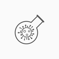 coronavirus test tubes icon, pandemic of virus illustration, blood test vector