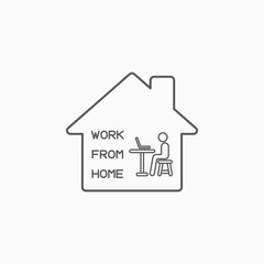 work from home icon, work at home vector