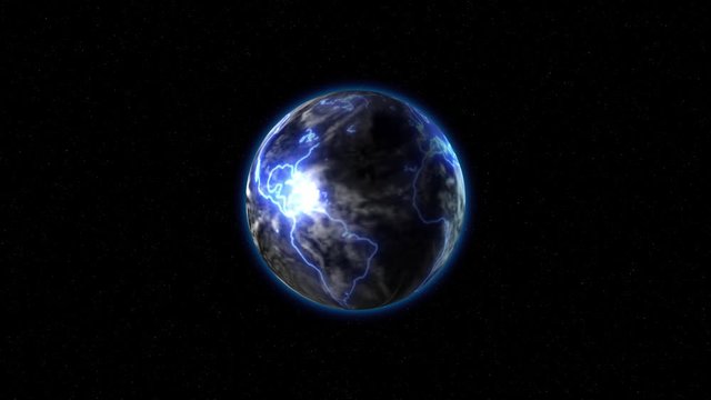 Neon clouds over the continents