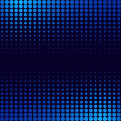 Halftone gradient pattern. Halftone dots colorful texture for your design. Abstract neon dark blue background. Vector illustration