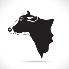Vector of picture cow head design ,logo design,Farm Animals,Black and white picture,Line animal,on the white background.