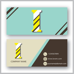 I Letter Logo Corporate Business card