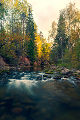 Rapids of a fast river in a national park