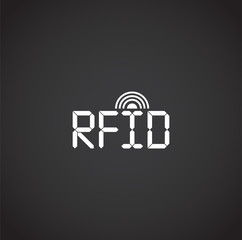 RFID related icon on background for graphic and web design. Creative illustration concept symbol for web or mobile app