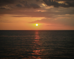 sunset in the sea