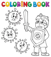 Papier Peint photo Pour enfants Livre de coloriage médecin combattant le virus 1