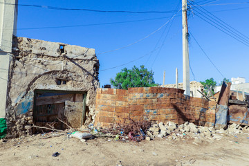 Berbera, Somaliland - November 10, 2019: Dilapidated Streets and Buildings during War in the...