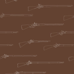 Seamless vector pattern with Antique Rifles
