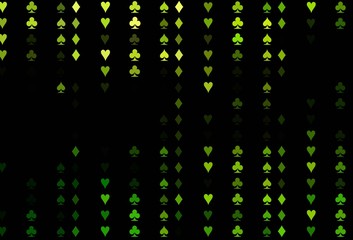Naklejka na ściany i meble Dark Green vector pattern with symbol of cards.