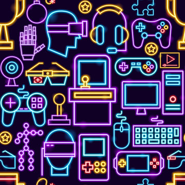 Cyber Game Seamless Pattern