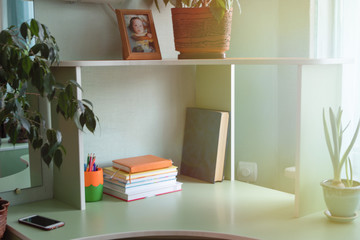 Workspace in the home interior.