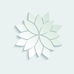 Paper lotus icon, spa icon vector