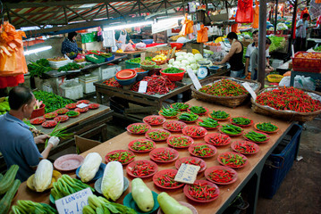 野菜市場：東南アジア：マレーシア：クアラルンプール