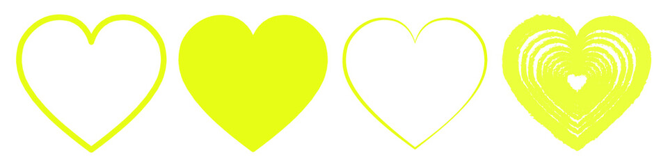 Panel de corazones amarillos
