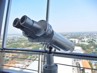 Large binoculars can be used for viewing views on tall buildings.