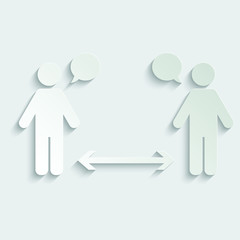 Paper paper Social distancing icon. Keep the  distance.  stop covid 19,  coronavirus