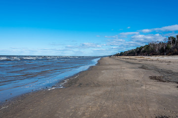 Fototapeta premium Baltic Sea Beach in Spring During Coronavirus Lock Down