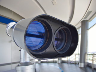 Large binoculars can be used for viewing views on tall buildings.