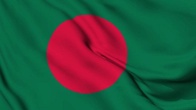 Bangladesh flag is waving 3D animation. Bangladesh flag waving in the wind. National flag of Bangladesh. flag seamless loop animation. 4K