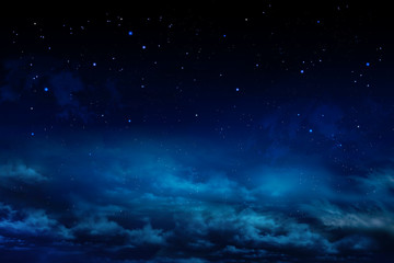 beautiful night sky - background with stars and clouds