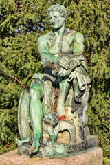 berlin, deutschland - statue des ares an der zitadelle spandau