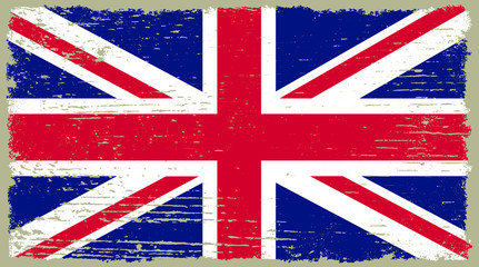 Grunge union jack flag.Old flag of united kingdom.