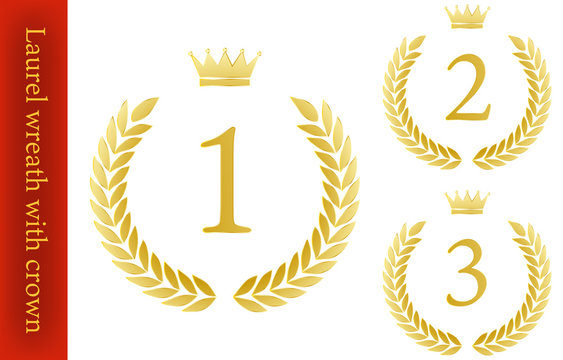 月桂冠と王冠のランキングイラスト Stock Vector Adobe Stock