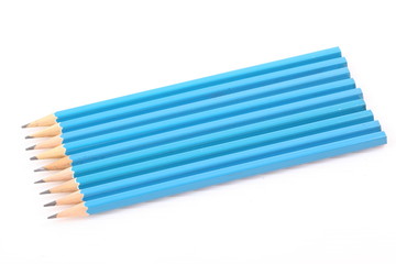 Obraz premium Blue Pencil isolated on white background