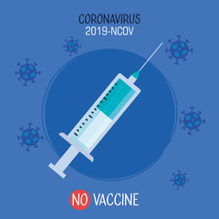 coronavirus 2019 ncov infographic with campaign of no vaccine vector illustration design