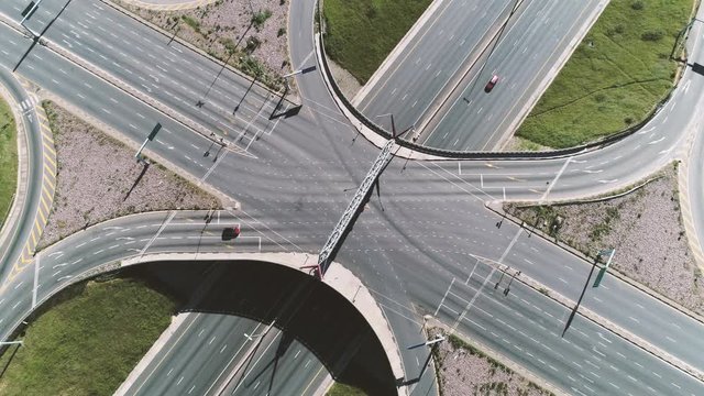 An aerial view of the empty William Nicol highway interchange in Johannesburg during the covid-19 coronavirus lockdown. 
