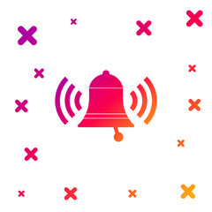 Color Ringing bell icon isolated on white background. Alarm symbol, service bell, handbell sign, notification symbol. Gradient random dynamic shapes. Vector Illustration
