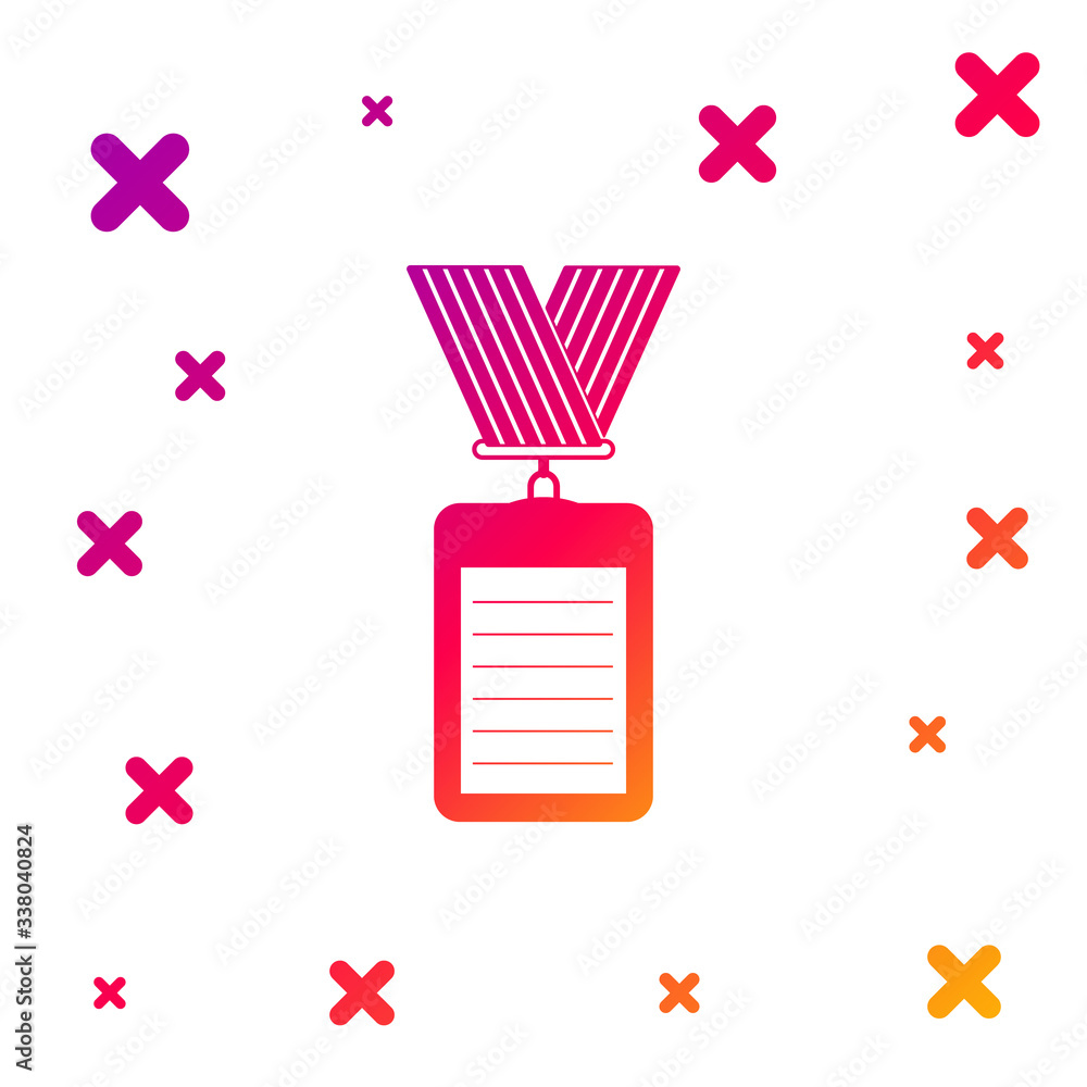 Poster color identification badge with lanyard icon on white background. identification card. it can be use