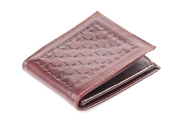 Brown wallet isolated on white background