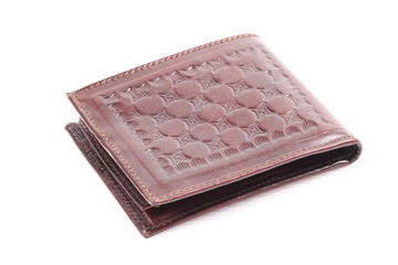 Brown wallet isolated on white background