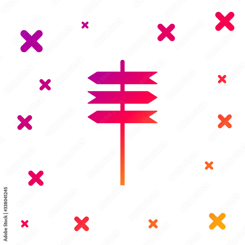 Poster color road traffic sign. signpost icon on white background. pointer symbol. blank board with place f