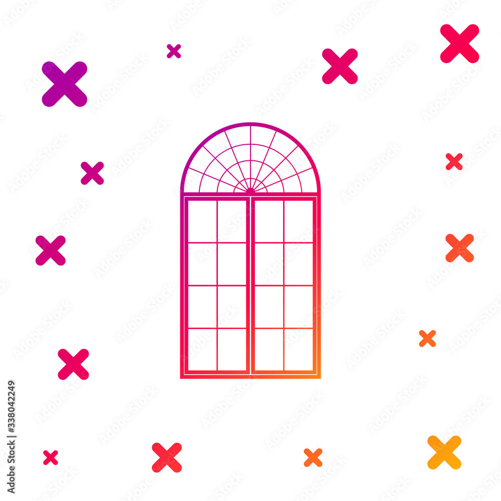 Poster color window icon isolated on white background. gradient random dynamic shapes. vector illustration
