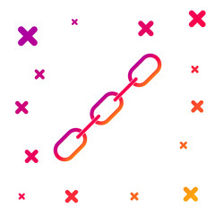 Fototapeta premium Color Chain link icon isolated on white background. Link single. Gradient random dynamic shapes. Vector Illustration