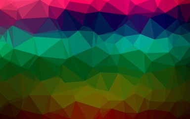 Fototapeta premium Dark Multicolor, Rainbow vector low poly texture. Creative illustration in halftone style with gradient. Template for your brand book.