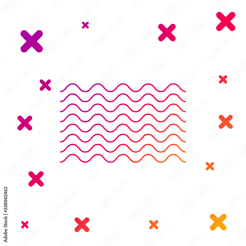 Poster color waves icon isolated on white background. gradient random dynamic shapes. vector illustration