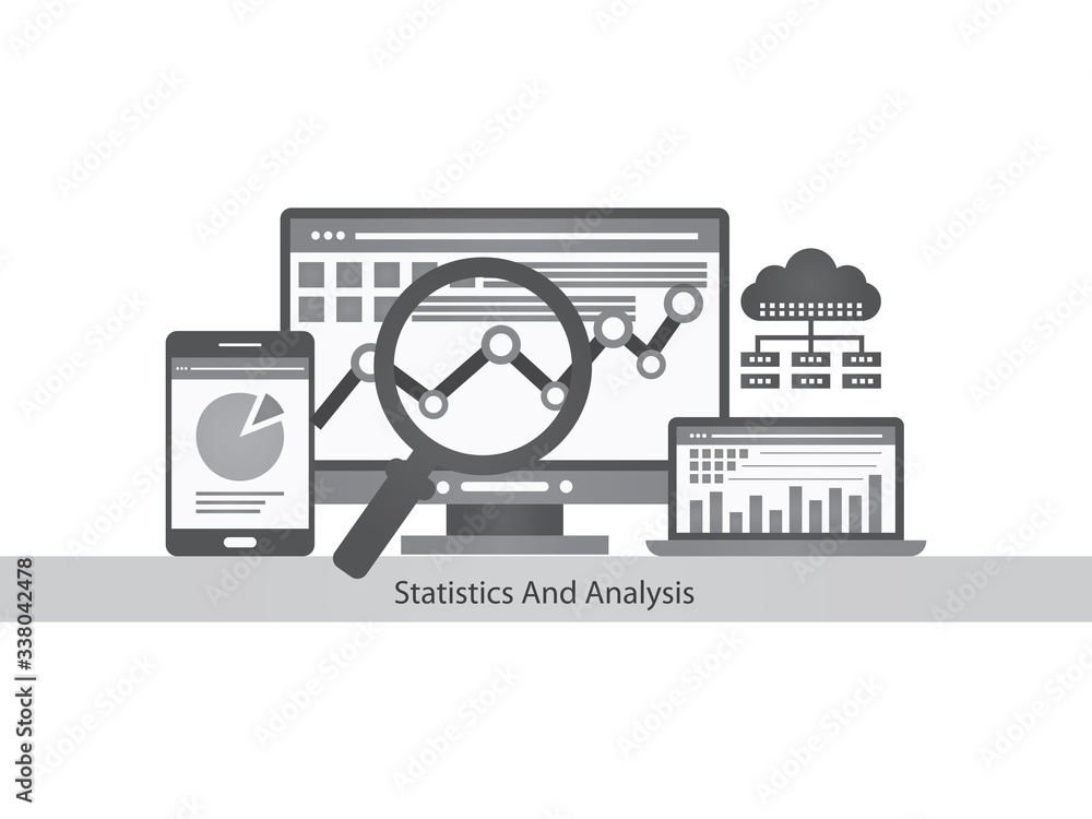 Poster web and seo data analytics concept