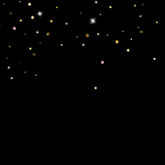 Gold Glitter Stars. Luxury Shiny Confetti.