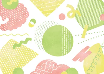 Cercles muraux Chambre de bébé Pop motif géométrique aquarelle vitamine couleur